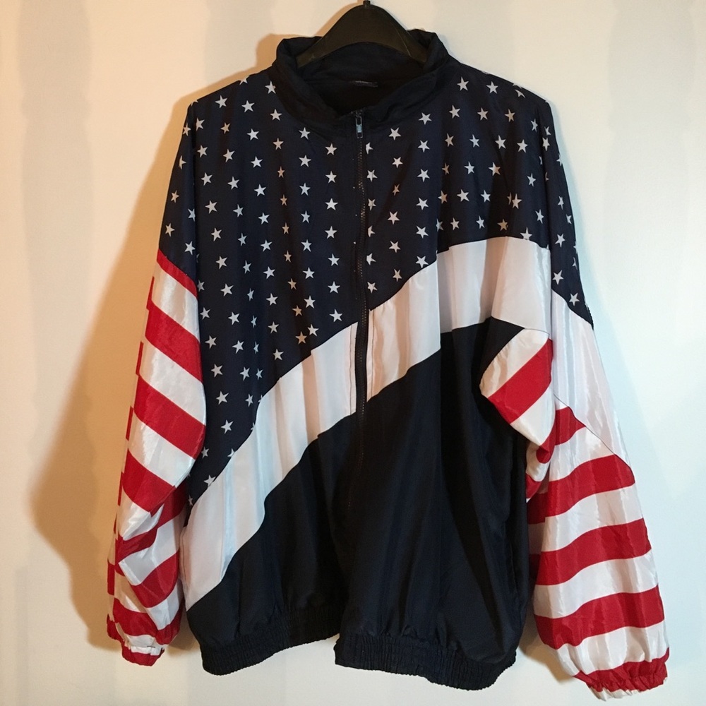 Patriotic Stars and Stripes jacket. Size XXL